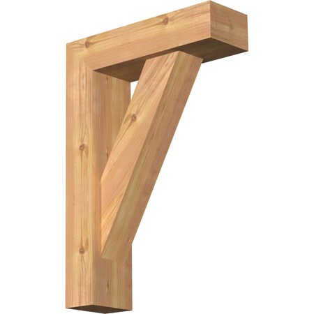 Ekena Millwork Traditional Block Smooth Bracket w/ Offset Brace, Western Red Cedar, 5 1/2"W x 18"D x 26"H BKT0604X18X26TRA05SWR